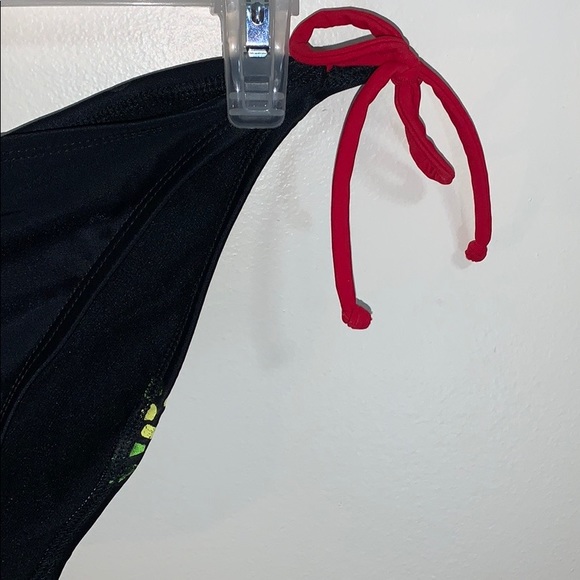 Split | Black + Red Anchor Hearts String Bikini Bottoms | Adjustable Water Wear - Picture 4 of 9